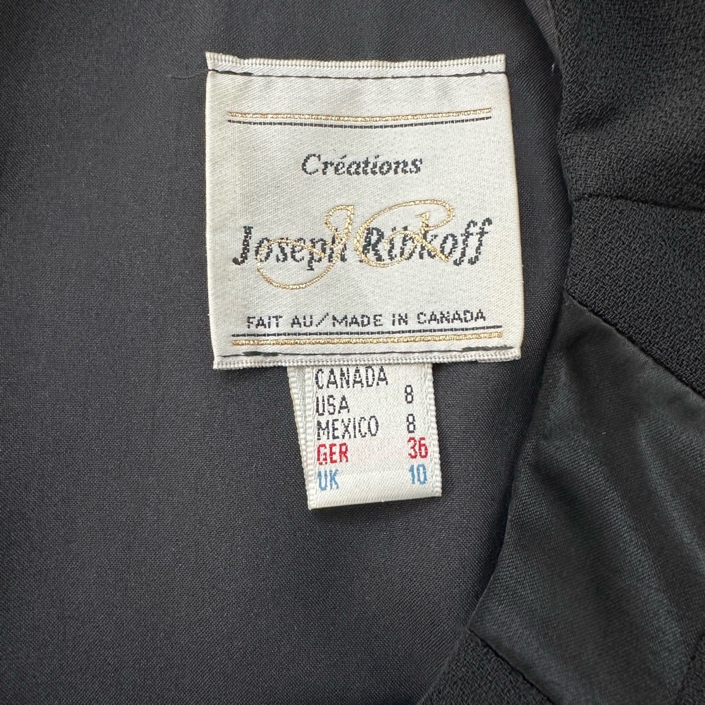 2 Pieces of Joseph Ribkoff Black Midi Dress with Geometric Accents and Blazer - Picture 8 of 12